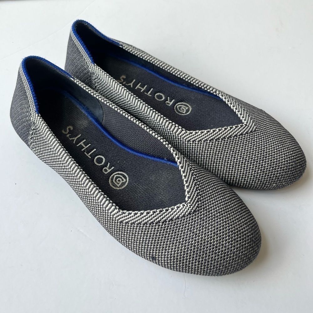 Rothys The Flat Birdseye Cloud Grey Ballet Flats Size 6